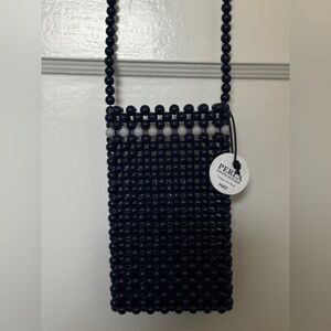 Perla Beaded Phone Holder Hay Blue Design Ana Krai NWT